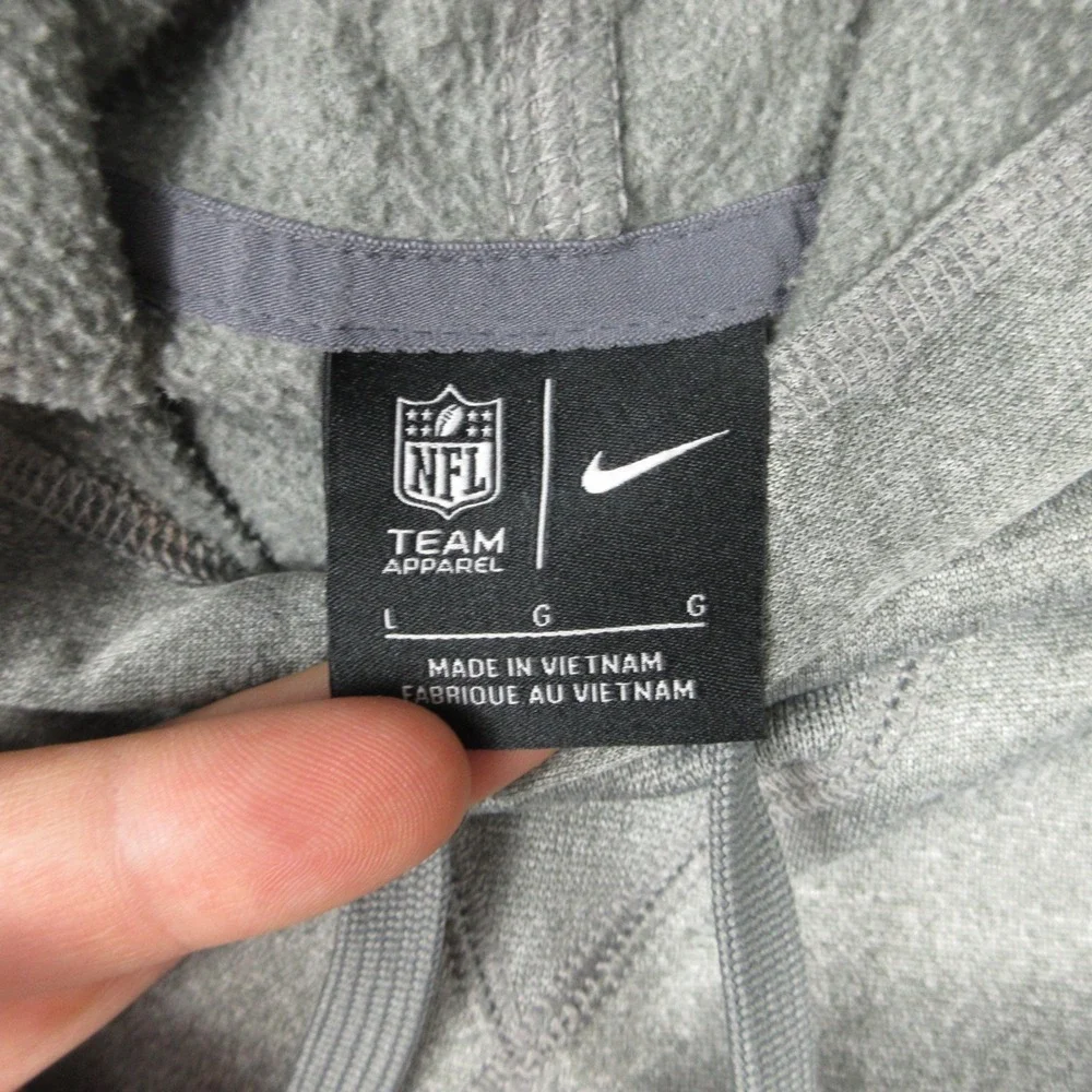 Green Bay Packers Sweater Mens Large Gray Hoodie Sweatshirt Nike Fleece NFL Team